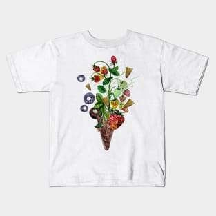 Strawberries in ice cream cone Kids T-Shirt